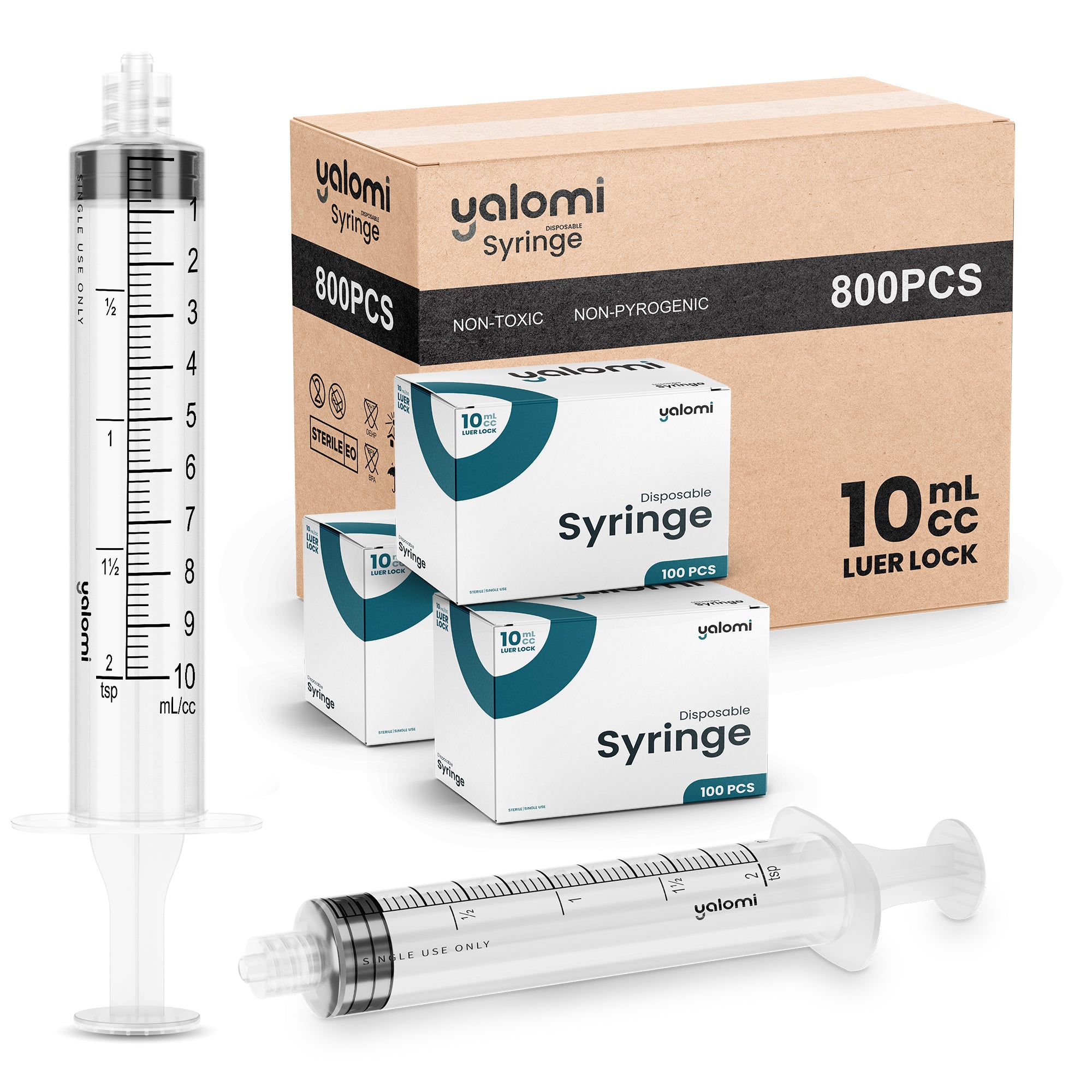 Yalomi - 10mL Luer Lock Syringe - Case of 800pcs