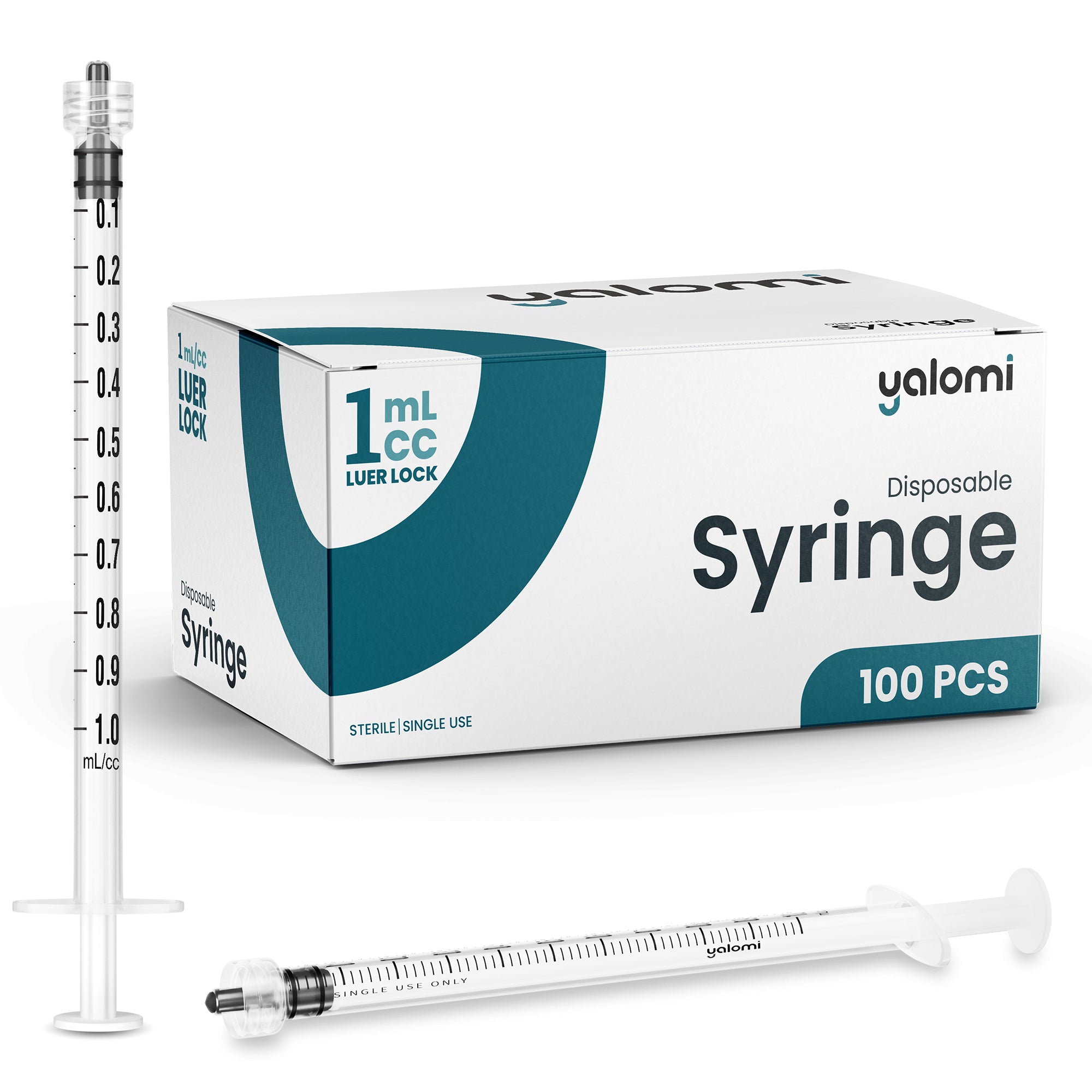 Yalomi - 1mL Luer Lock Syringe - Case of 1000pcs