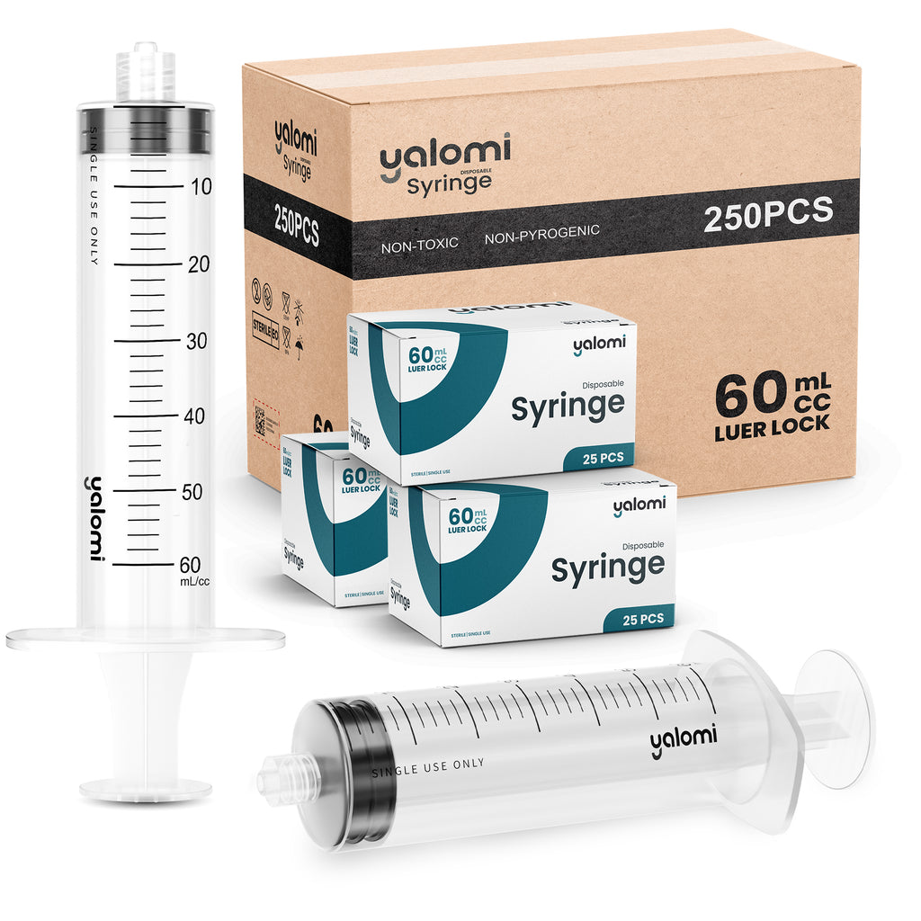 Yalomi - 60mL Luer Lock Syringe - Case of 250pcs