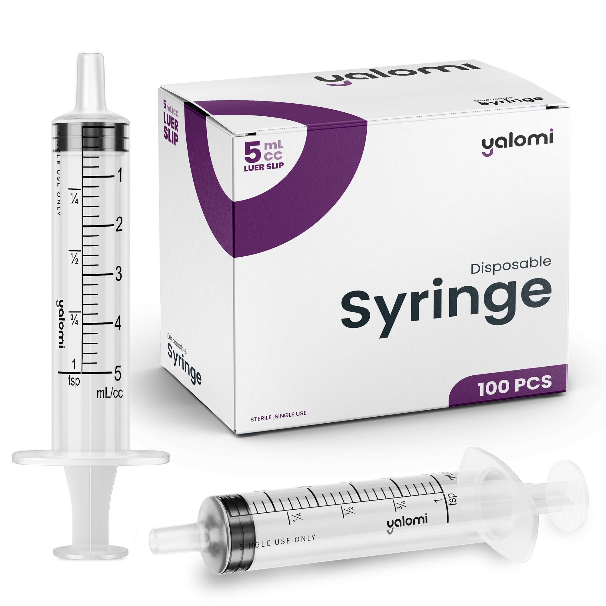 Yalomi - 5mL Luer Slip Syringe - Case of 600pcs